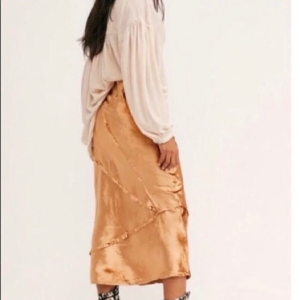 NWT Free People gold serious swagger skirt size XS - Picture 3 of 8